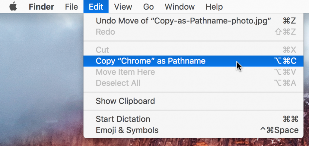 Use Copy as Pathname to Help Someone Find a File on the Mac