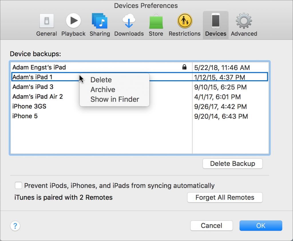 Recover Drive Space by Deleting Old or Unnecessary Device Backups
