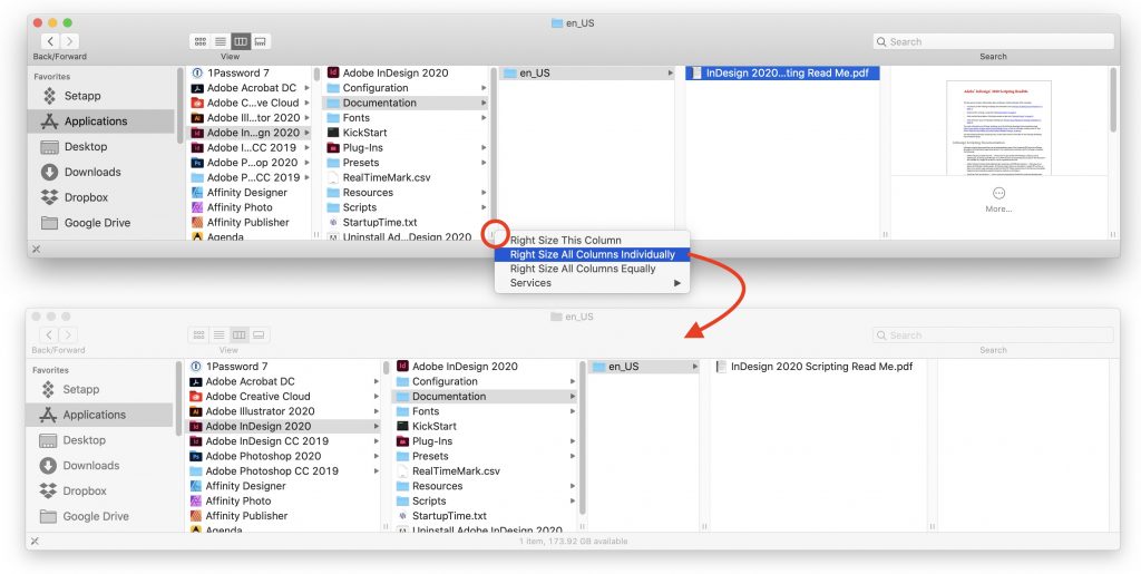 Make Your Finder Window Columns the Right Size