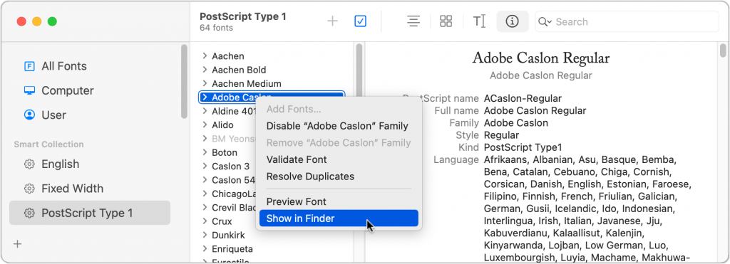 End of Adobe's support of Type 1 (PostScript) Fonts - Brenneman