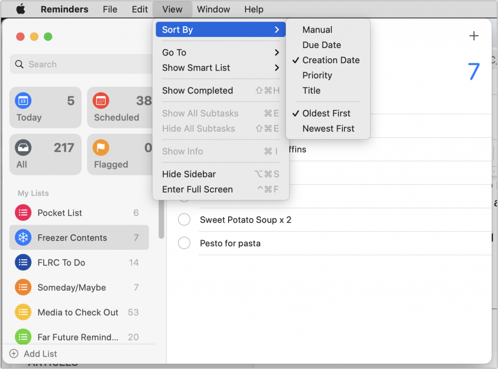 Sort Your Lists Differently in Reminders in iOS 14 and Big Sur