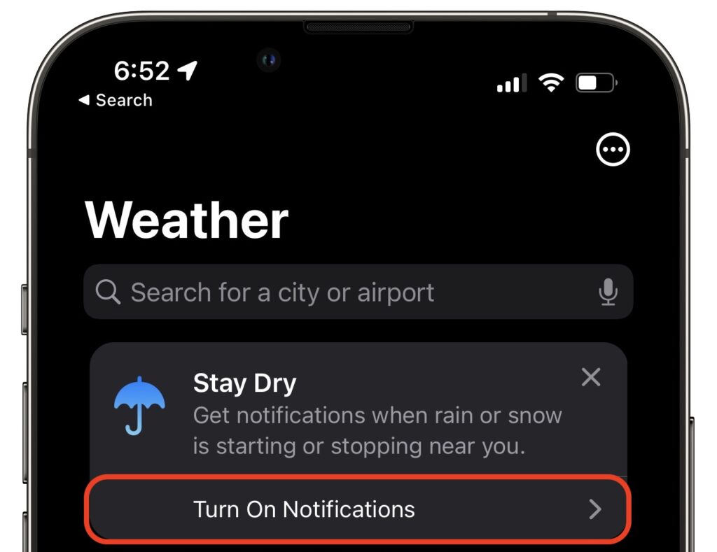 Avoid Inclement Weather by Enabling Notifications in iOS 15’s Weather App