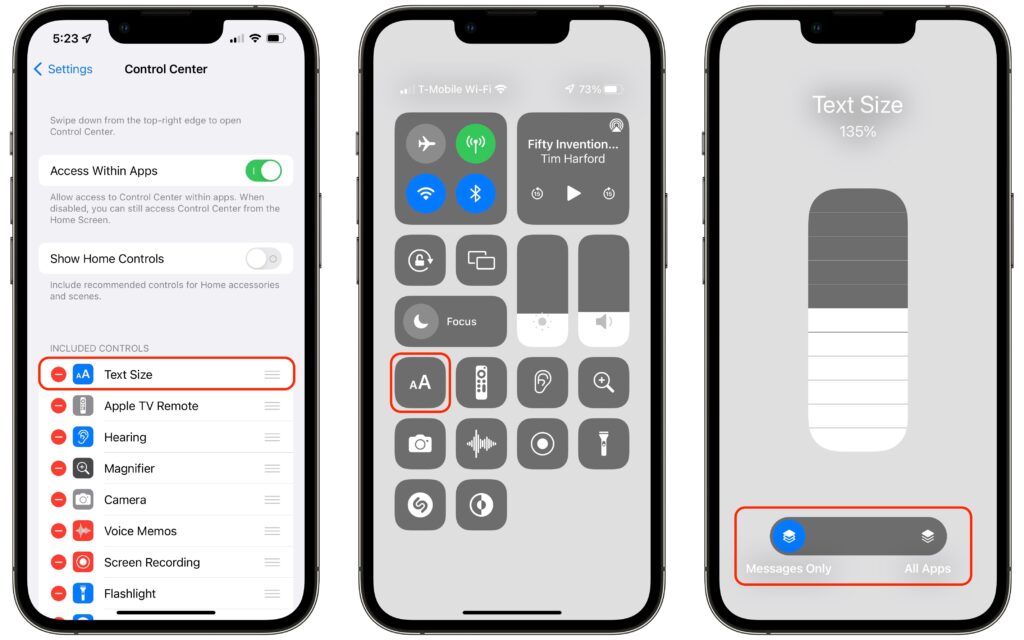 Set Custom Text Sizes on a Per-App Basis in iOS 15