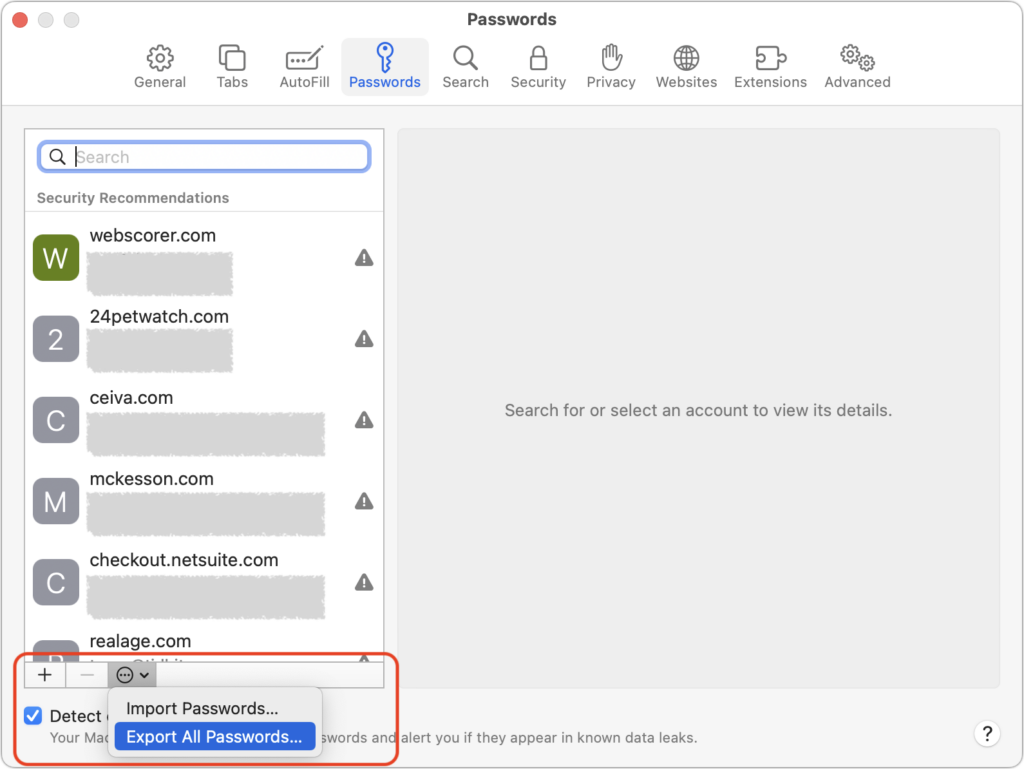 Export Passwords from Safari to Ease the Move to a Password Manager
