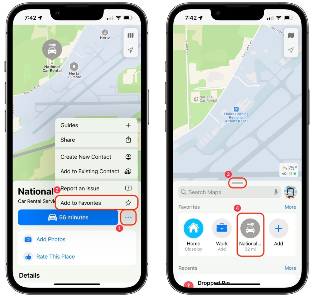 Ease Vacation Navigation with Favorite Addresses in Maps