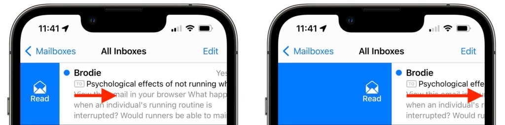 Manage Email Faster in Mail by Swiping