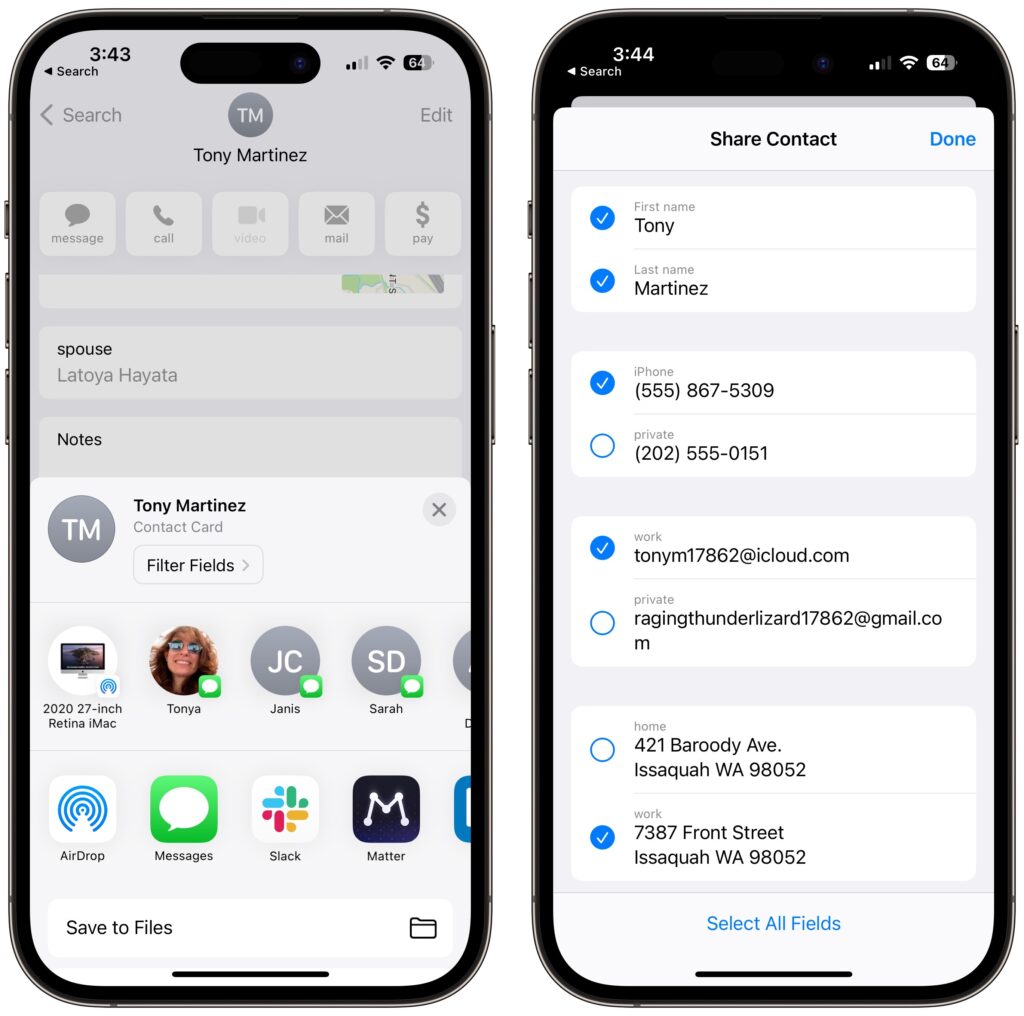 How to Share a Contact Card without Sharing Everything in iOS 16