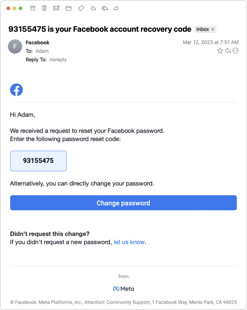 Pay Attention to Unsolicited Facebook Password Reset Messages