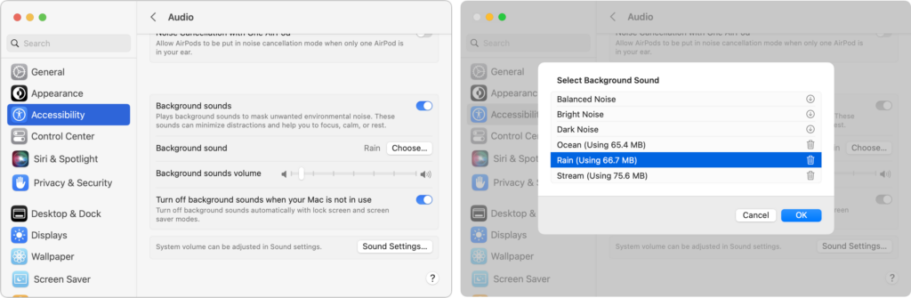 Need to Mask Nearby Noise? Try Ventura’s Background Sounds