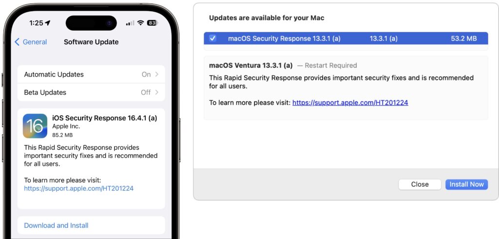 Apple Starts Releasing Rapid Security Responses for the iPhone, iPad, and Mac