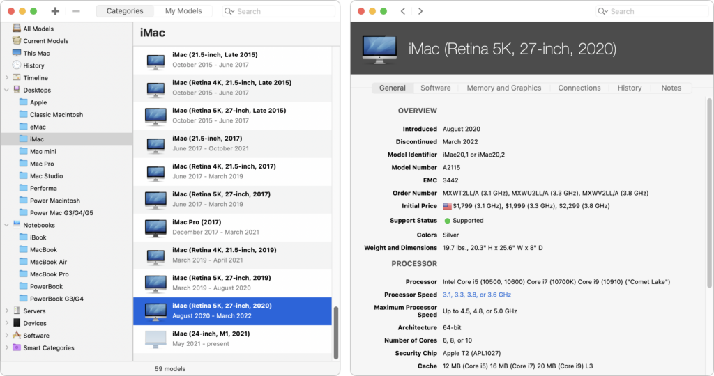 Look Up Apple Device Details in Mactracker