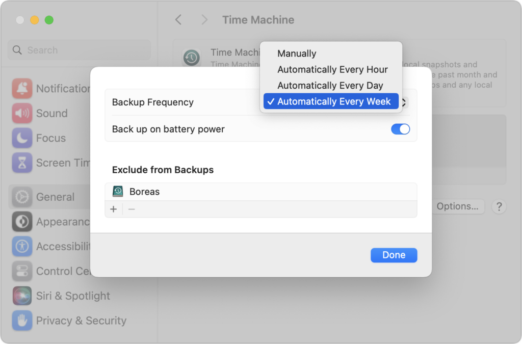 Time Machine Now Offers Daily and Weekly Frequencies