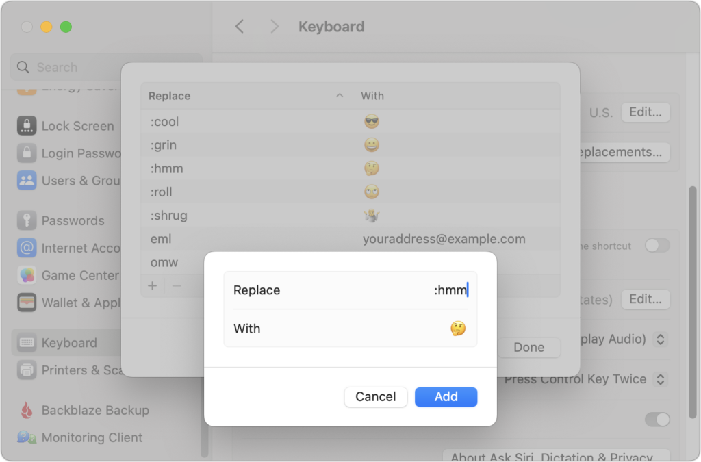 Streamline Emoji Use with Text Replacements