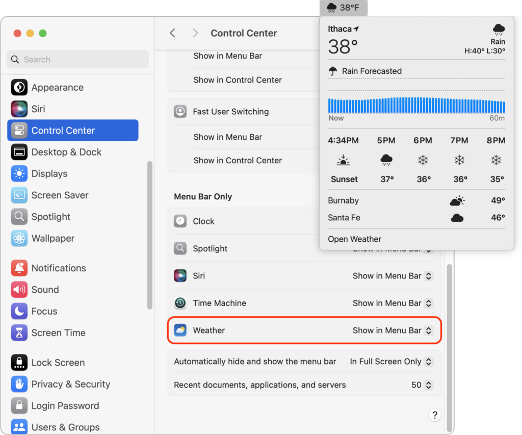 How to Display Weather in the macOS Menu Bar