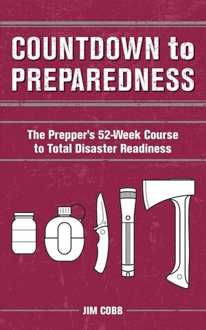Book cover for Countdown to Preparedness with emergency icons and checklists