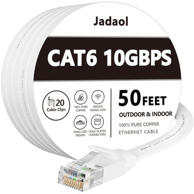 Flat Cat6 cable running under desk