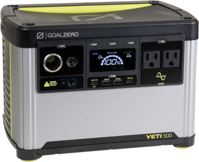 Goal Zero Yeti 500X powering MacBook outdoors